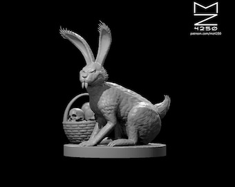 Evil Easter Bunny Miniature DND | Pathfinder| TTRPG