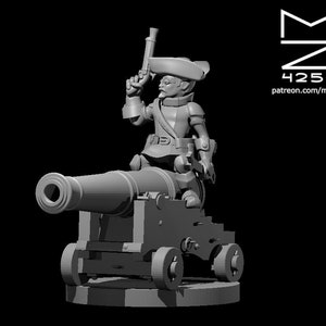 Gnome Male Artillerist Artificer On A Cannon | DND | Pathfinder | TTRPG