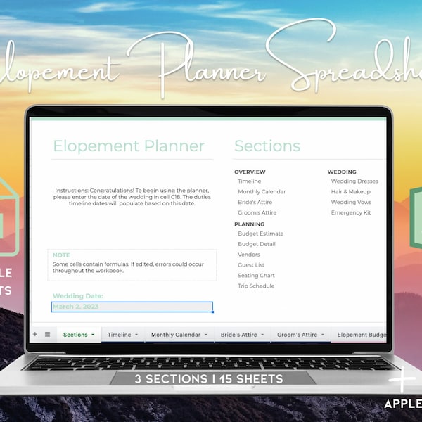 Elopement Planner Spreadsheet