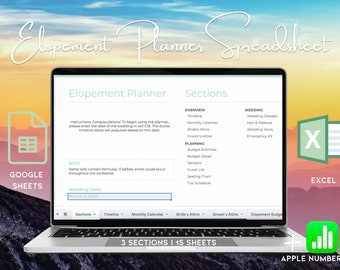 Elopement Planner Spreadsheet