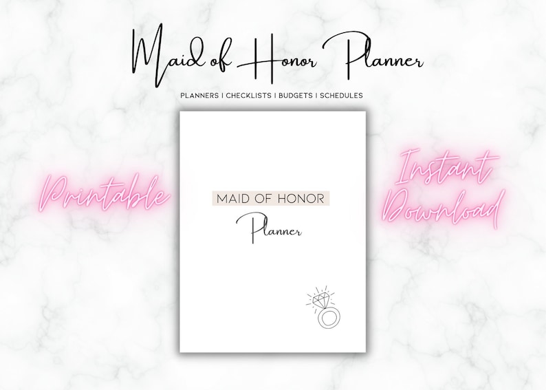 Maid of Honor Planner Printable Instant Download - Etsy