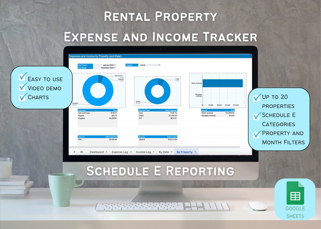 Rental Property Expense and Tracker Spreadsheet Schedule E