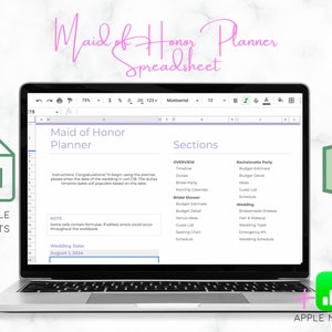 Maid of Honor Planning Spreadsheet