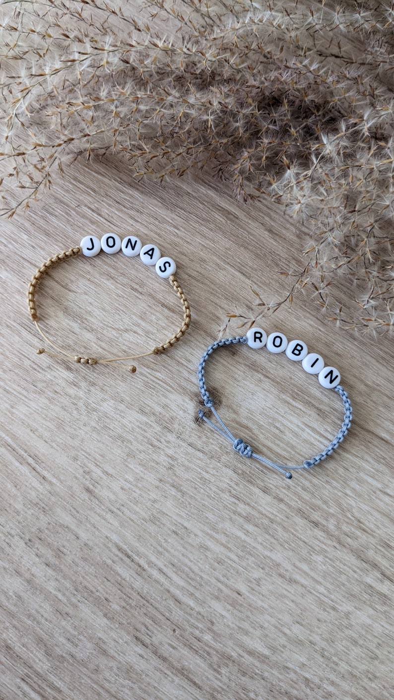 Mitwachsendes Makramee Namensarmband /Babyarmband/ Neugeborenenarmband / handgeknüpft / Geburtsgeschenk / personalisierbar bild 10