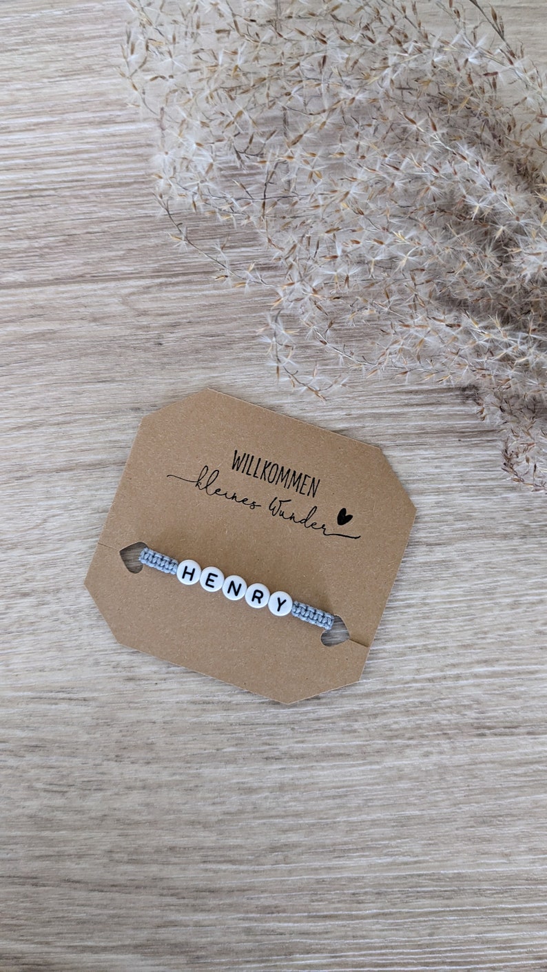 Mitwachsendes Makramee Namensarmband /Babyarmband/ Neugeborenenarmband / handgeknüpft / Geburtsgeschenk / personalisierbar bild 9
