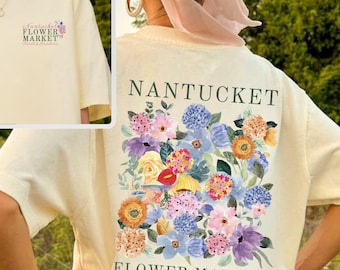 Nantucket Flower Market, Nantucket Massachusetts, Nantucket Shirts, Flower Market Shirt, Tomato Girl Summer, Boho Floral Shirt, Tomato Shirt