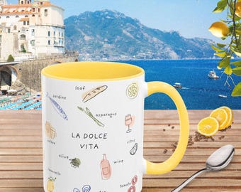 La Dolce Vita Coffee Mug: Italian Summer Amalfi Coast Ceramic Mug