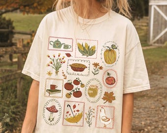 Cottagecore Fall Shirt, Thanksgiving Dinner Shirt, Fall Gardening Shirt, Cozy Fall Bookish Shirt, Pumpkin Hayrides Shirt, Coffee Weather Tee