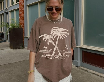 Palm Tree Shirt, Tropical Vacation Summer Shirt, Coastal Vibes Summer Shirts, Coconut Girl Summer, Tropical Island Shirt, Island Summer Tops