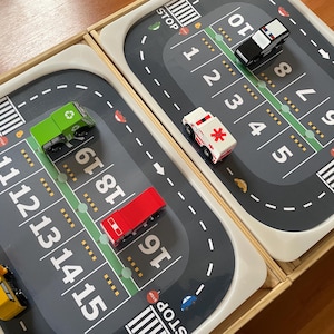 Tapete digital Flisat grande, tapete de juego con números para estacionamiento, emparejamiento de números, educación en casa (tamaños A4, Carta y A3 imprimible)