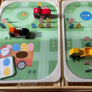 Inserto digital Flisat grande, actividad para contar huevos de Pascua, tapete de juego para el auto (tamaño A3, tamaño A4 y tamaño carta imprimible)