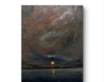 Promenade - Calming landscape Original oil painting on canvas. Peaceful painting. Tranquil painting. Relax painting. Moody painting