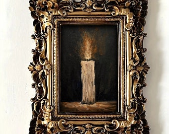 Pintura de vela enmarcada: Pequeña academia oscura, arte victoriano