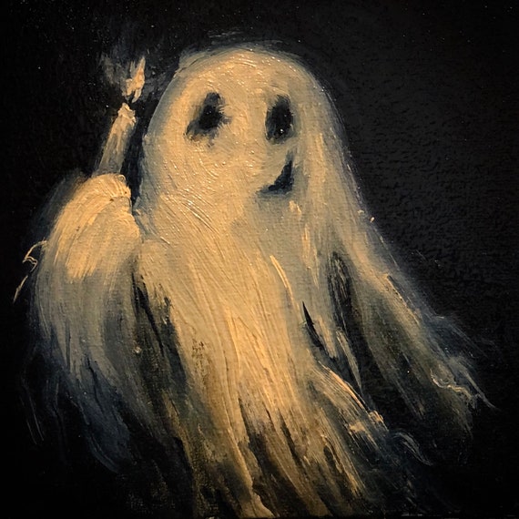My Ghostie series! Acrylic on 6x6 canvas. : r/painting