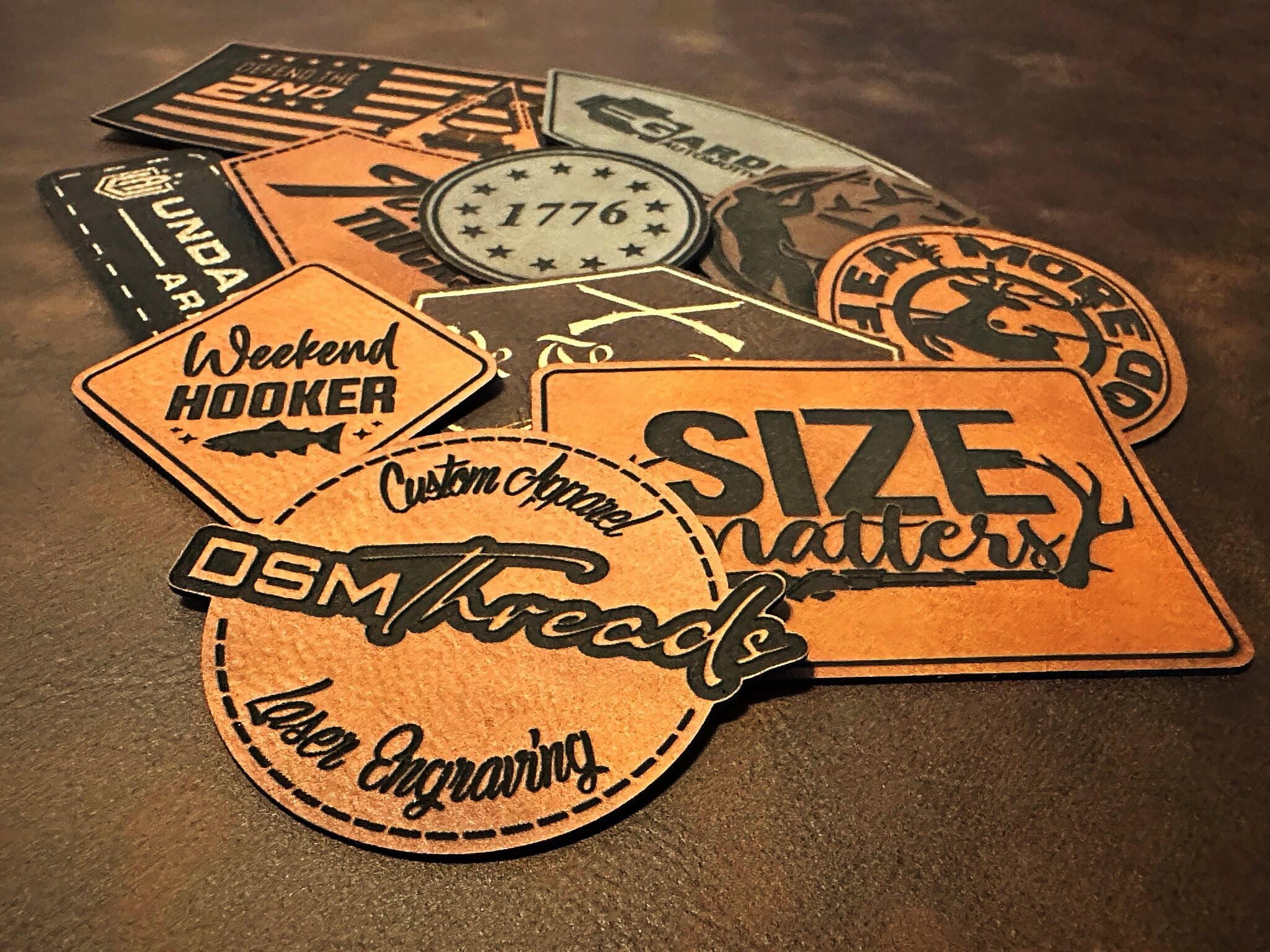 Custom Leatherette Patches Laser Engraved Leatherette Etsy