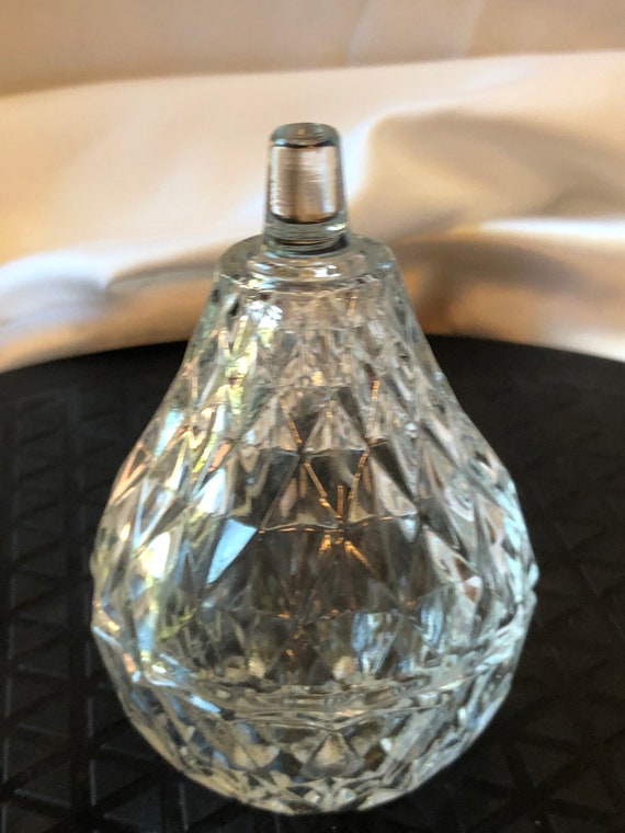 Vintage Pressed Glass Lidded Pear Trinket Holder - image 1