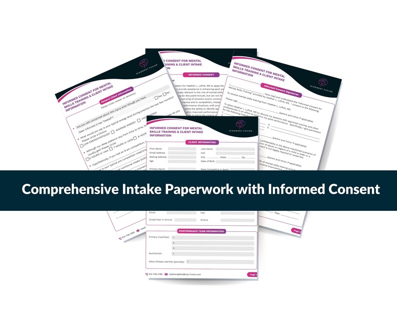 Client Intake Forms for Therapy, Client Coaching Intake Form ...