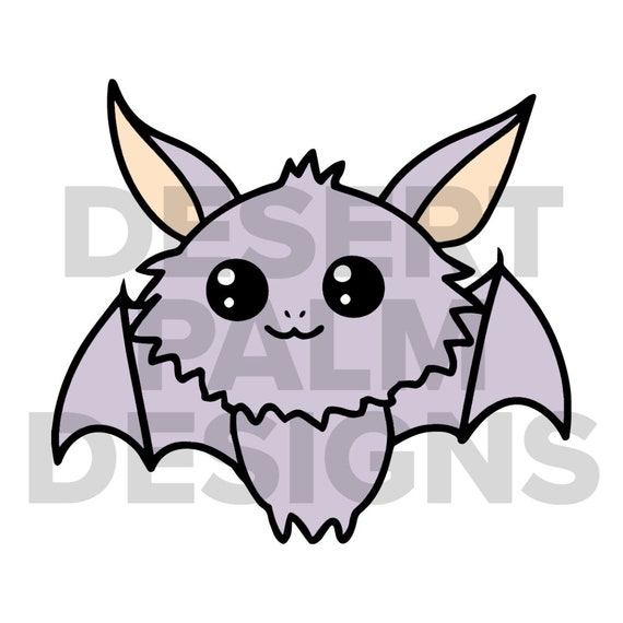 Kawaii Cute Bat Cartoon Simple Design Svg Digital Design PNG - Etsy