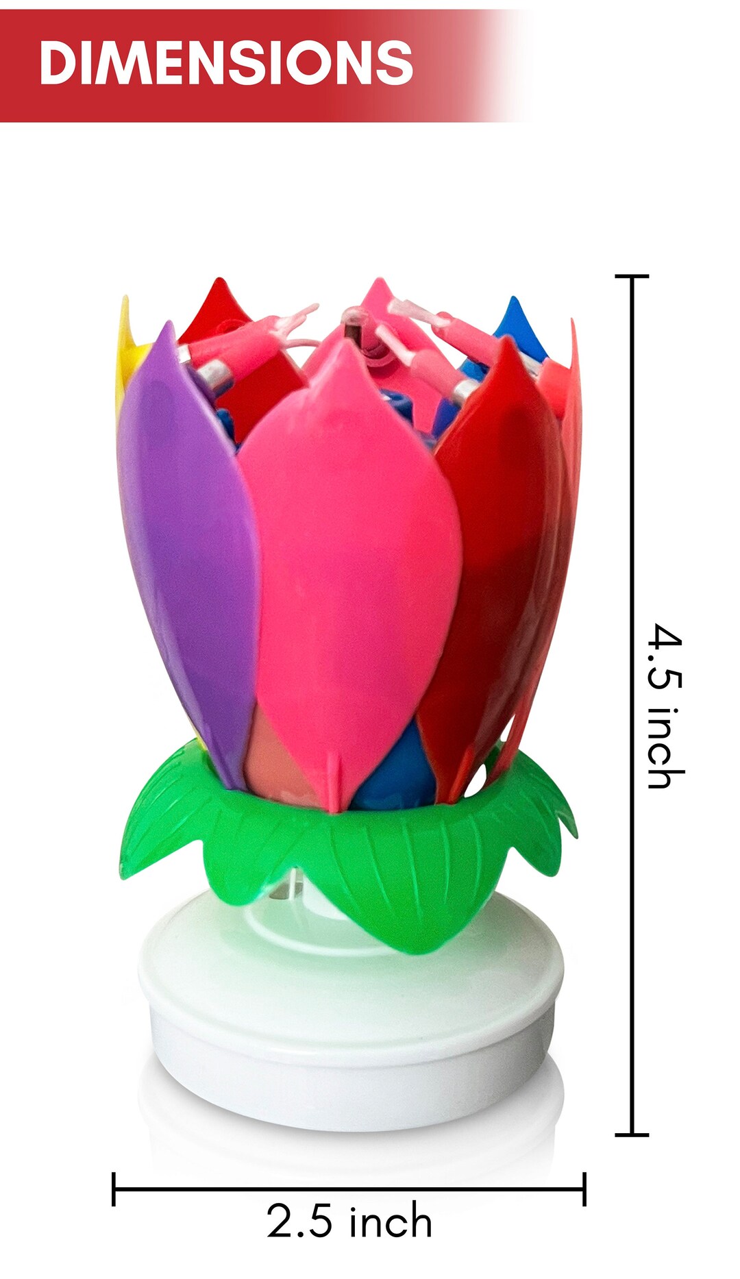 Buy Colorful Lotus Flower Rotating Music Birthday Candle Great for