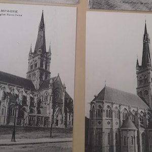 Lot N 4  La Champagne 4 tirages d'origine Cartes Postales Ancienne sur la Champagne EPERNAY FRANCE les Eglises de EPERNAY