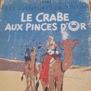 Tintín, el cangrejo de las pinzas doradas, lomo amarillo, contraportada A23bis, edición original, septiembre de 1945, buen estado, volumen 9