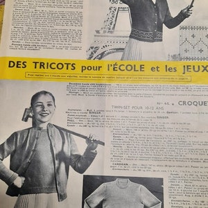 Des Tricots pour l'école et les jeux dans les années 50