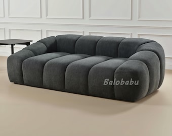3-Seater Sofa – Solid Wood Frame, Walnut Beech Base & Stain-Resistant