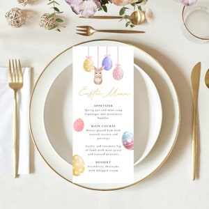 Easter Menu, Printable Easter Menu, Easter Brunch Menu, Editable Printable Template, Easter Dinner Menu Card, Printable Easter, Long menu image 4