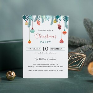 Christmas Party Invitation, Christmas Party Invite, Christmas Party Printable, Holiday Party Invitation, Christmas Invitation Download image 1
