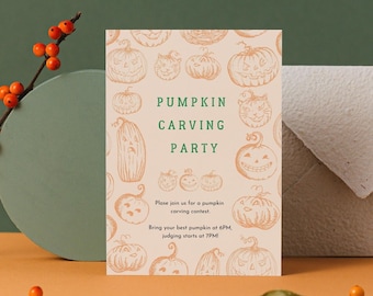 Pumpkin Carving Party Invitation Spooky Pumpkin Carving Invite October Pumpkin Carving Invite Digital Download Instant Download