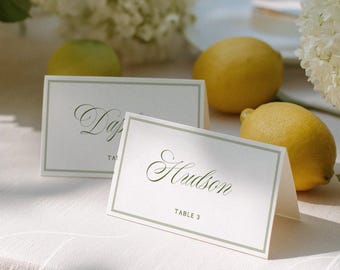 Printed Wedding Place Cards, Personalized Name Cards, Custom Wedding Place Cards, Elegant Table Setting, Guest Seating Cards GR26
