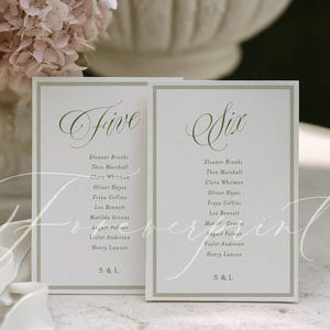 Wedding Table Plan Template, Elegant Script Seating Chart, Sage Green Wedding Sign, Editable Seating Plan, Minimalist Wedding Decor GR26 image 3