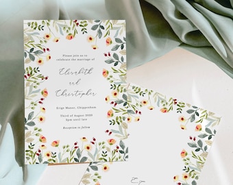 Conjunto de plantillas de invitación de boda de girasol, invitación de boda de girasol, suite de invitación de boda rústica, imprimible, editable, flor amarilla