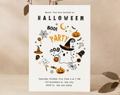 Halloween Party Invitation EDITABLE, Ghost Invitations, Costume Party,Spooktacular, Halloween Theme, Instant Download