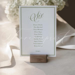 Wedding Table Plan Template, Elegant Script Seating Chart, Sage Green Wedding Sign, Editable Seating Plan, Minimalist Wedding Decor GR26 image 5