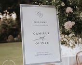 Elegant Minimalist Wedding Welcome Sign, Editable Template, Customizable Ceremony or Reception Sign, Printable Poster Design SCARLETT
