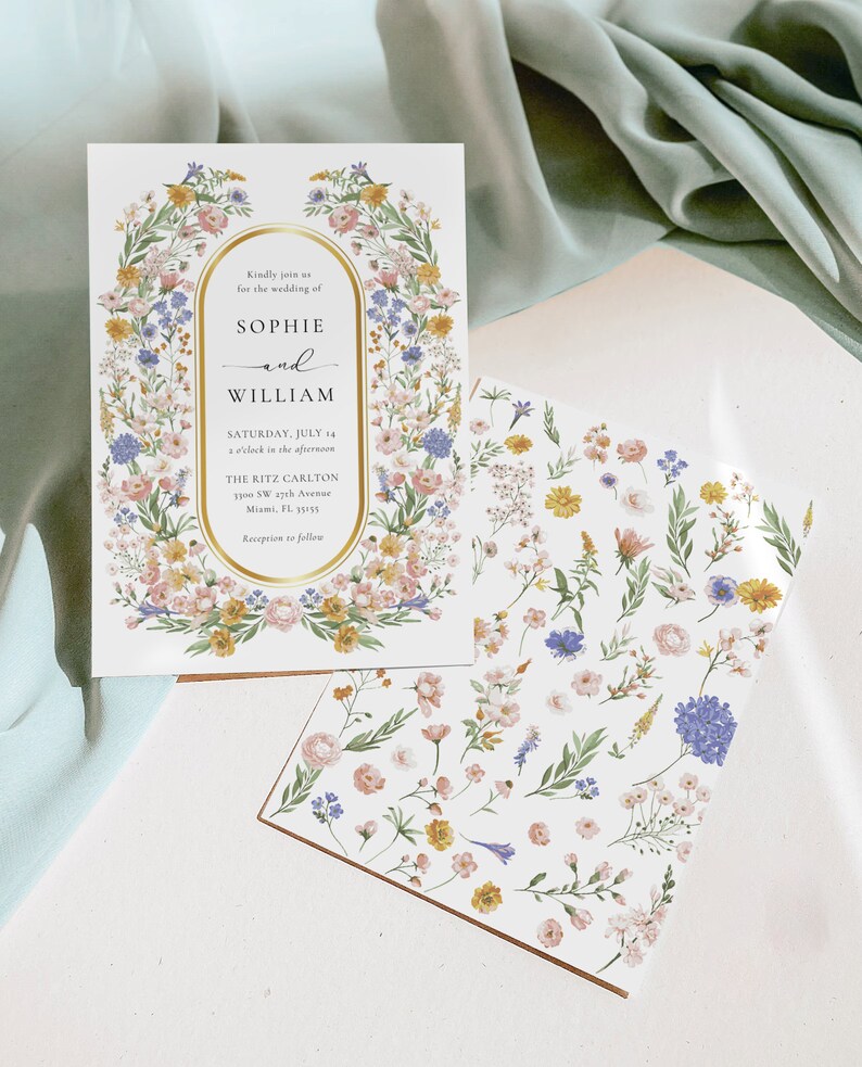 Wildflower Wedding Invitation Suite, KELLY Wedding Invitation Suite ...