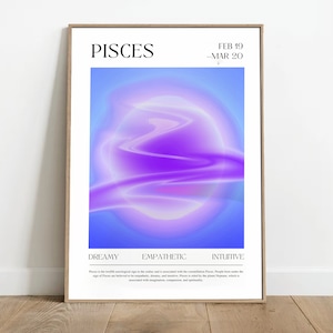 PISCES Wall Art Zodiac Poster Printable, Pisces Art, Pisces Gift, Pisces Wall Art, Pisces Gifts, Astrology Art, Pisces Goddess Cosmic Print