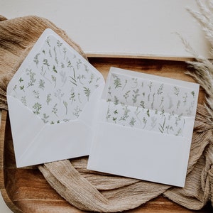 Wildblumen Umschlag Liner Vorlage, druckbare Hochzeitseinladung, florale Umschläge, Umschlag Liner, Hochzeitsumschlag, Euro Flap Umschlag MK1