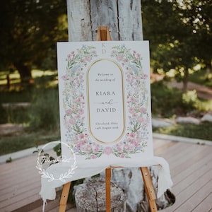 Pastel Wildflower Wedding Welcome, Floral Welcome Sign Template, Wedding Sign, Instant Download, Welcome Board, Editable Template, KIARA