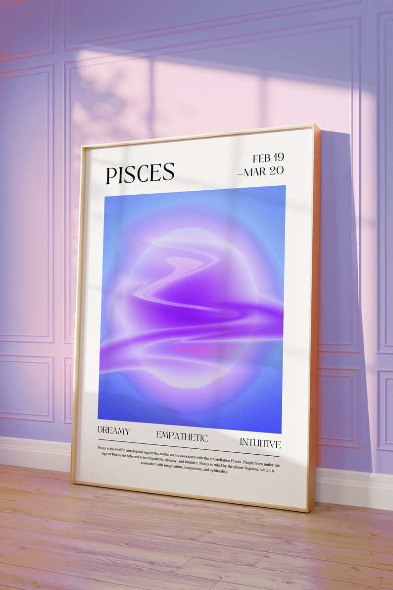 PISCES Wall Art Zodiac Poster Printable, Pisces Art, Pisces Gift ...