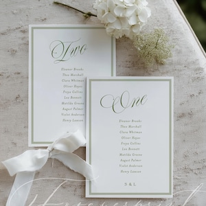 Wedding Table Plan Template, Elegant Script Seating Chart, Sage Green Wedding Sign, Editable Seating Plan, Minimalist Wedding Decor GR26 image 6