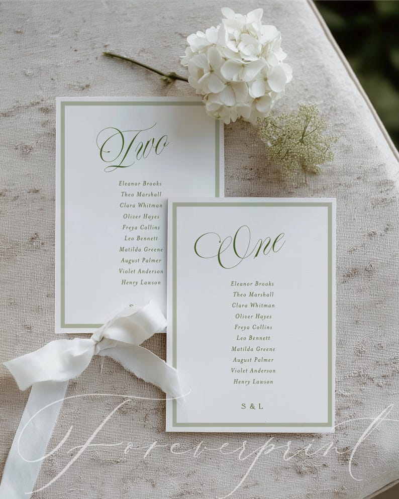 Wedding Table Plan Template, Elegant Script Seating Chart, Sage Green Wedding Sign, Editable Seating Plan, Minimalist Wedding Decor GR26 image 6