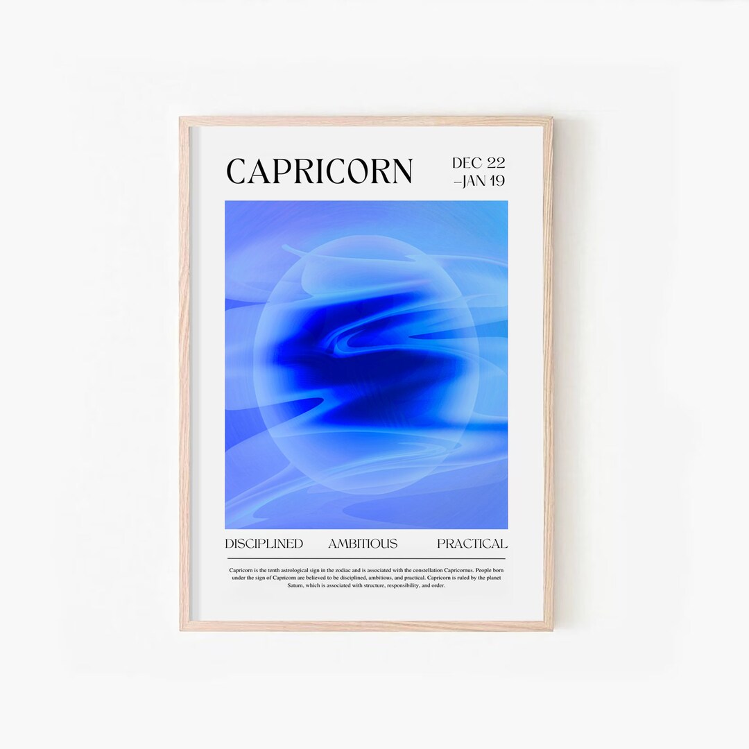 CAPRICORN Wall Art Zodiac Poster Printable, Capricorn Art, Gift, Cosmic