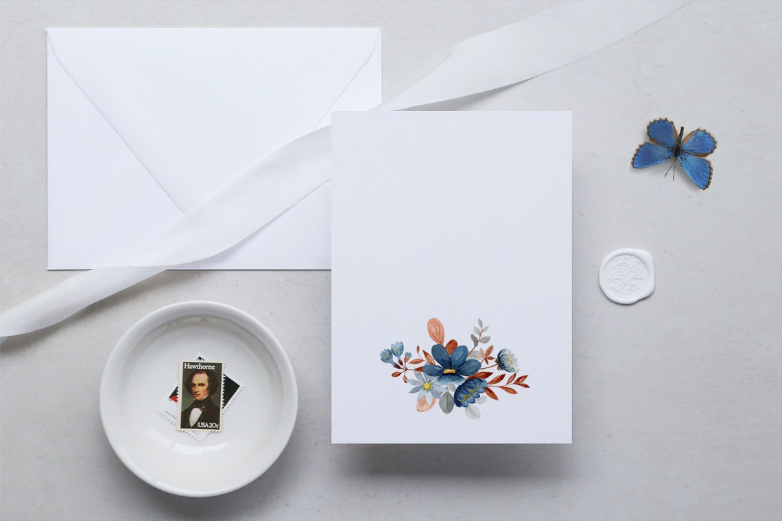 Navy Blue Wedding Invitation Template Download Navy and Rust - Etsy