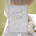 Editable Sage Green Wedding Guest Book Template, Minimalist Calligraphy Soft Drinks Signage GR26 product logo