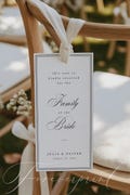 Reserved Chair Tag Template, Elegant Minimal Reserved Seat Sign, Wedding Ceremony Tag, Editable Canva Template, 4x8 Printable Card SCARLETT