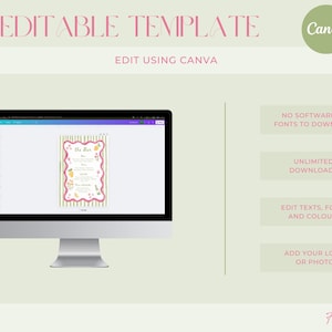 Colorful Floral Bar Menu Template, Hand Drawn Watercolor, Printable Bar ...
