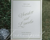 Editable Welcome Template, Minimalist Sage Green, Elegant Script, Printable Decor GR26