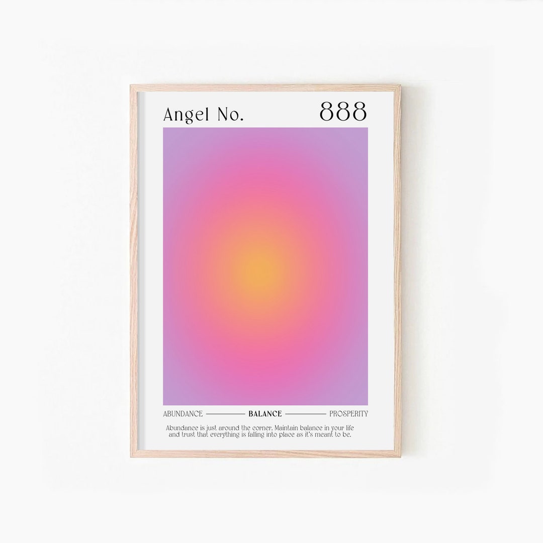 Angel Number 888, Aura Energy Poster, Spiritual Aura Posters